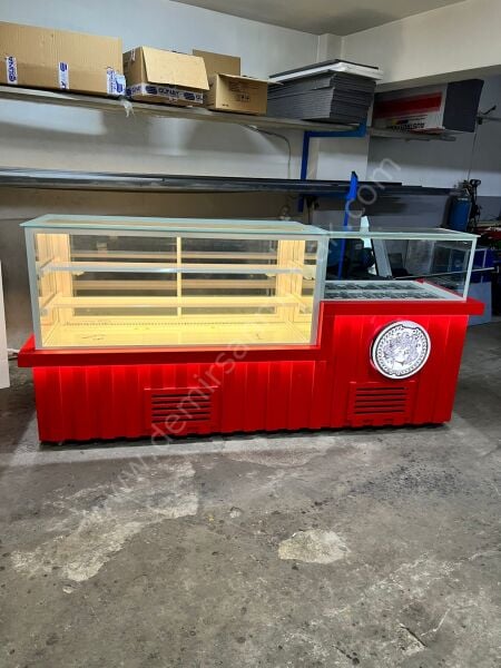 Pasta Tatlı Waffle ve Kahvaltı Teşhir Dolabı – Çok Amaçlı Kafe Vitrini DM087