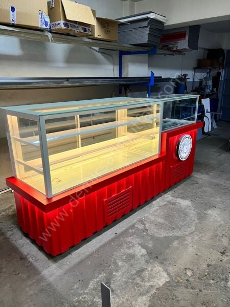 Pasta Tatlı Waffle ve Kahvaltı Teşhir Dolabı – Çok Amaçlı Kafe Vitrini DM087