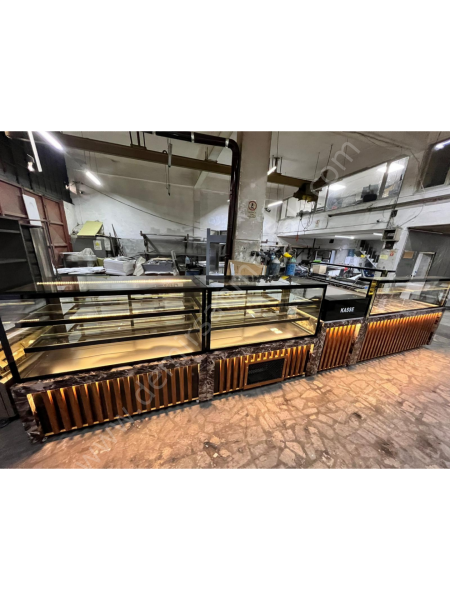 Pasta Tatlı Dolabı ve Baklava Tezgahı – Entegre Pastane Teşhir Seti DM089