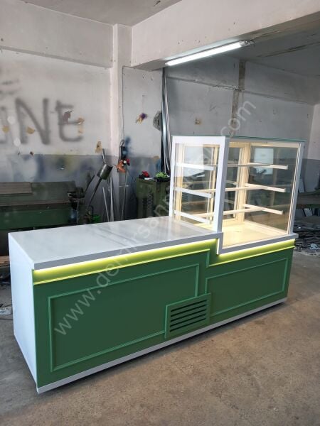 Pasta Tatlı Banko Dolabı – Tezgah Üstü Camlı Pastane Teşhir Ünitesi DM093