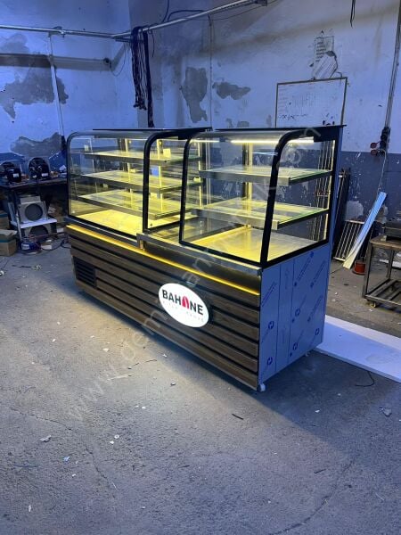 Çift Vitrinli Pasta Tatlı ve Kruvasan Teşhir Bankosu DM0105