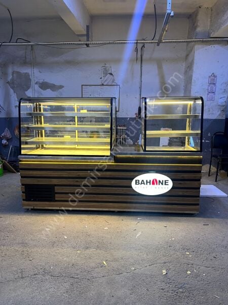 Çift Vitrinli Pasta Tatlı ve Kruvasan Teşhir Bankosu DM0105