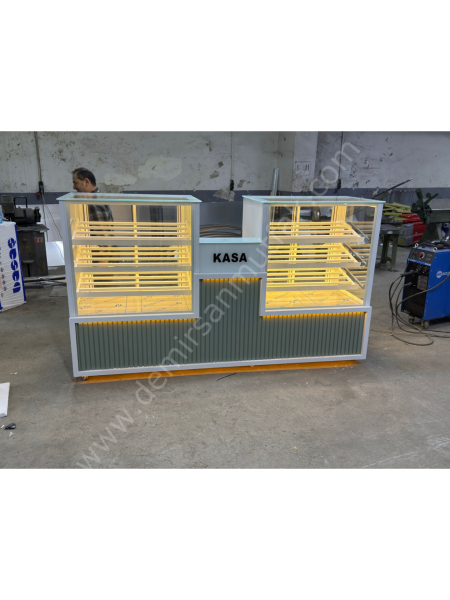 Kruvasan Tezgahı Dolabı – Endüstriyel Unlu Mamul Teşhir Bankosu DM0143