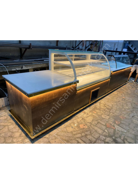 Pasta, Tatlı ve Dondurma Teşhir Dolabı – Çok Fonksiyonlu Endüstriyel Vitrin DM0148