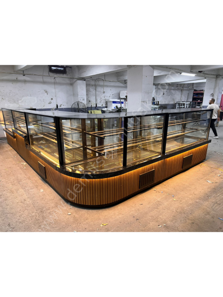 Pasta Tatlı Teşhir Dolabı ve Baklava Tezgahı Seti – Köşe Tasarımlı Teşhir Ünitesi DM0154