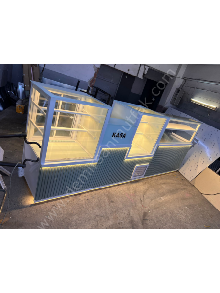 Pasta Tatlı Kuru Pasta Dolabı ve Börek Tezgahı Seti – Çok Bölmeli Pastane Servis Ünitesi DM0159