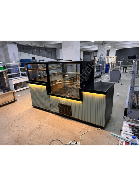 Pasta, Tatlı ve Baklava Banko Teşhir Dolabı – L Tipi Sunum Ünitesi DM0163
