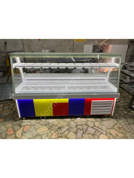 Geniş Hazneli Waffle ve Kumpir Teşhir Reyon Dolabı DM0190