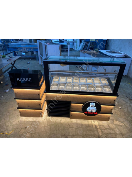 Kasa Bölmeli Kahvaltı Teşhir Dolabı DM0196