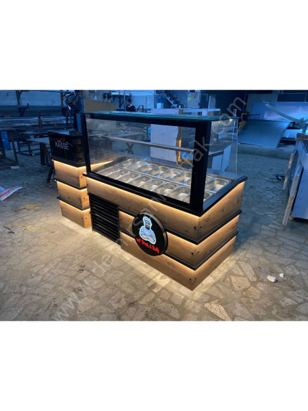 Kasa Bölmeli Kahvaltı Teşhir Dolabı DM0196