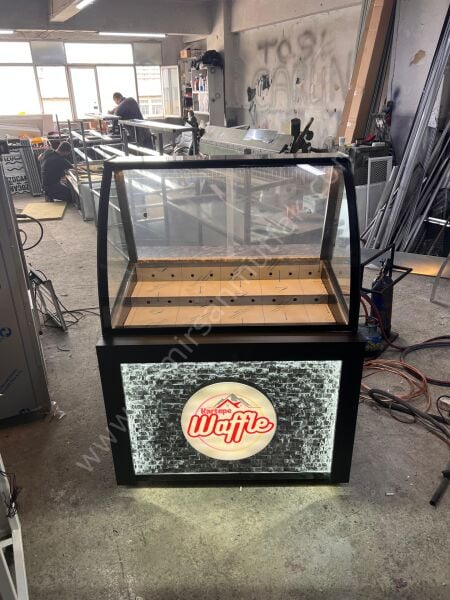 Taş Tasarımlı Waffle Teşhir Dolabı DM0212