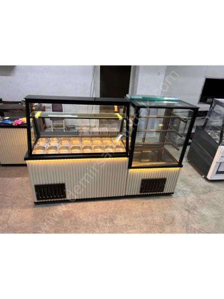 Çift Vitrinli Kahvaltı ve Pasta Tatlı Teşhir Dolabı DM0215