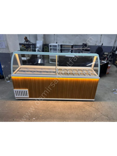 Modern Hatlı Waffle ve Kumpir Teşhir Dolabı DM0216