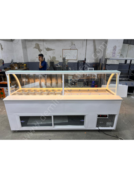 Modern Hatlı Waffle ve Kumpir Teşhir Dolabı DM0216