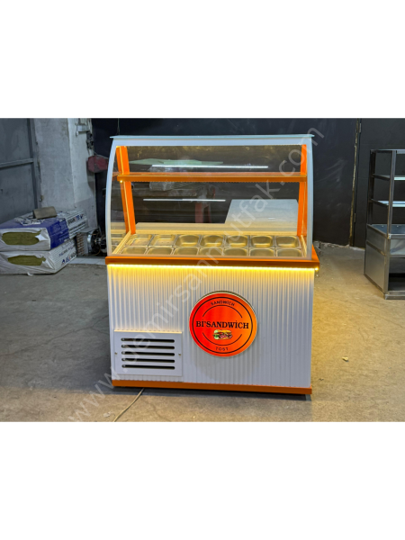 Bombeli Cam Tasarımlı Kahvaltı Banko Dolabı DM0226