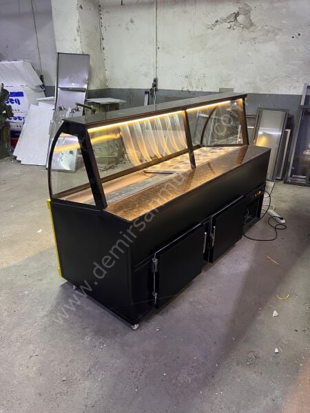 Sarı Tasarımlı Waffle ve Kumpir Teşhir Dolabı DM0232