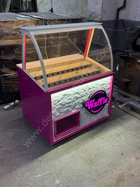Premium Konsept Profesyonel Waffle Teşhir ve Servis Dolabı DM0233